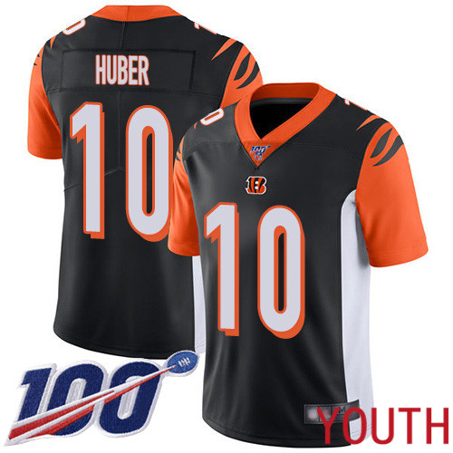 Cincinnati Bengals Limited Black Youth Kevin Huber Home Jersey NFL Footballl #10 100th Season Vapor Untouchable->cincinnati bengals->NFL Jersey
